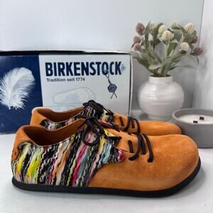 Birkenstock Montana Suede/Textile Clog Regular Fit Orange 199281 Men 13 NWB